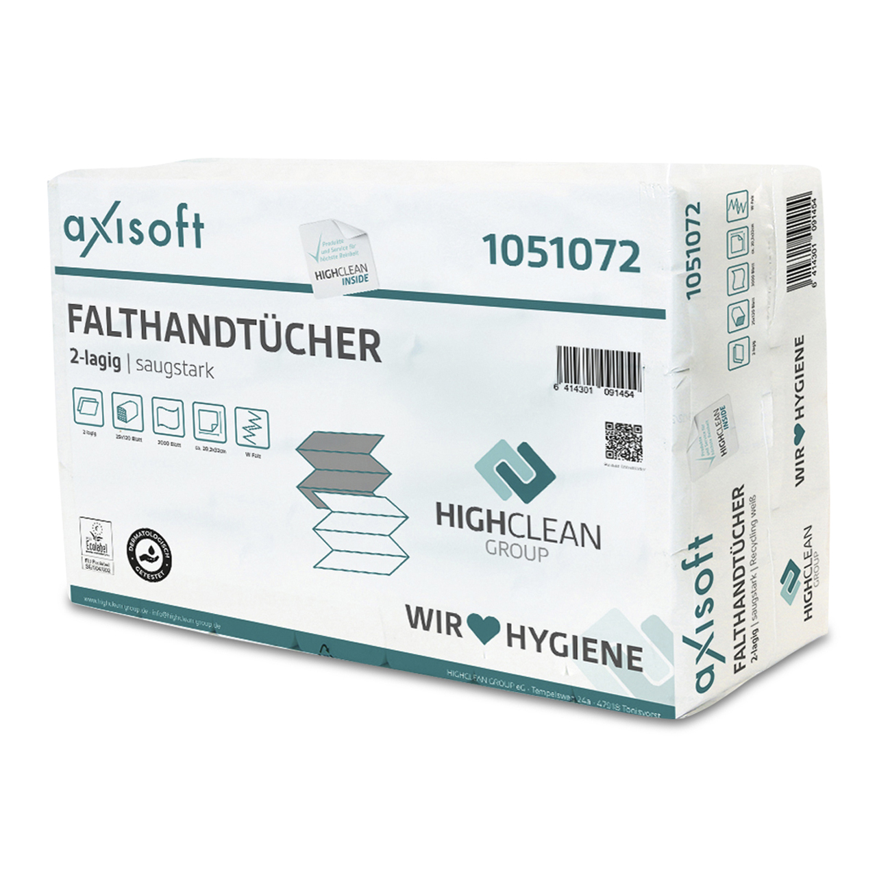 axisoft® Falthandtücher W2 Recycling