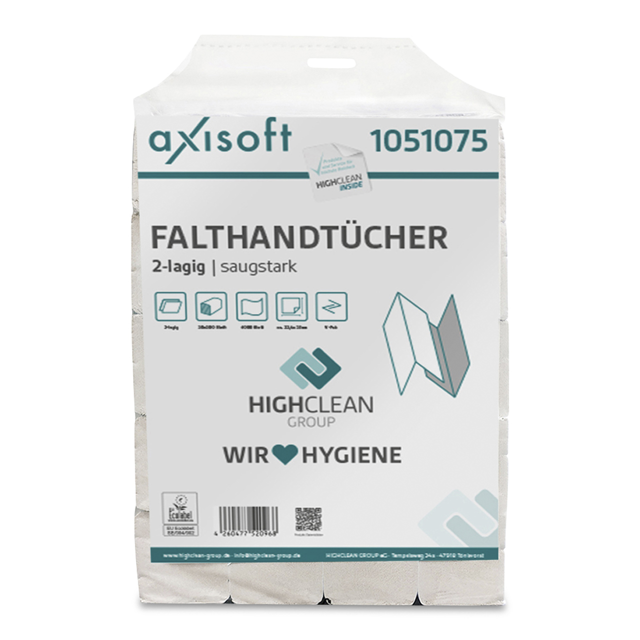 axisoft® Falthandtücher V2 Recycling 